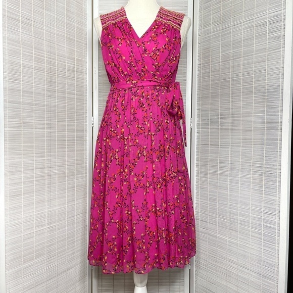 Diane Von Furstenberg Bali Shalimar Trellis Pink Wrap Dress Size 2 New with Tags - Picture 1 of 12